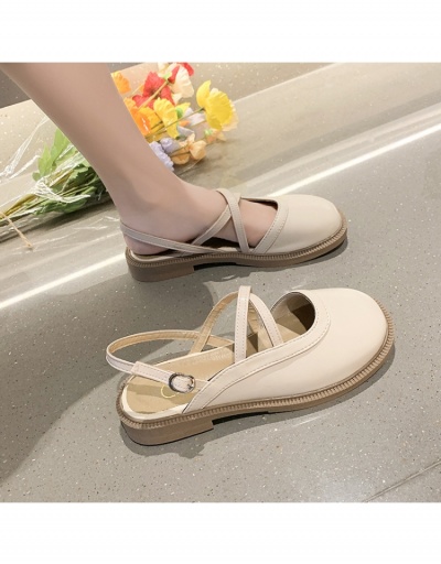  Pure Color PU Round Toe Roman Shoes #798262 $24.89 USD, Wholesale Fashion Flats