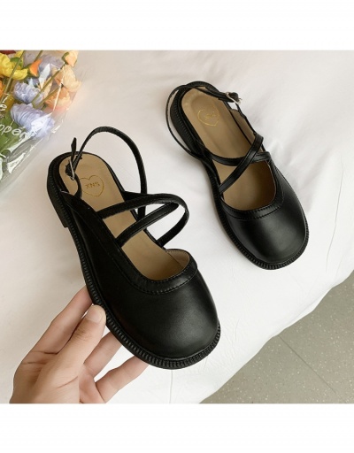 Replica  Pure Color PU Round Toe Roman Shoes #798262 $24.89 USD for Wholesale