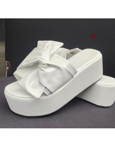 Replica  Fashion Casual PU Pure Color Bow Women's Slippers #798263 $19.45 USD for Wholesale