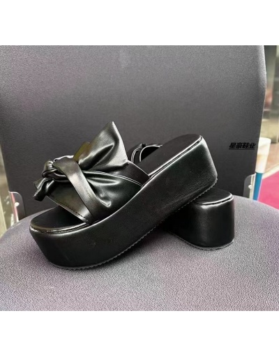 Replica  Fashion Casual PU Pure Color Bow Women's Slippers #798263 $19.45 USD for Wholesale