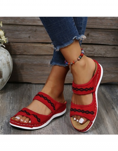  Contrast Color Casual Wedge Slippers For Women #798268 $21.84 USD, Wholesale Fashion Slippers