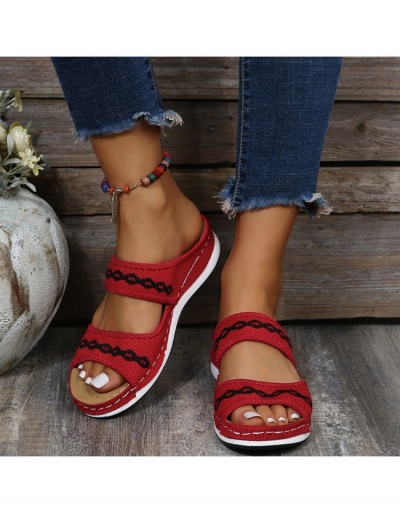 Replica  Contrast Color Casual Wedge Slippers For Women #798268 $21.84 USD for Wholesale