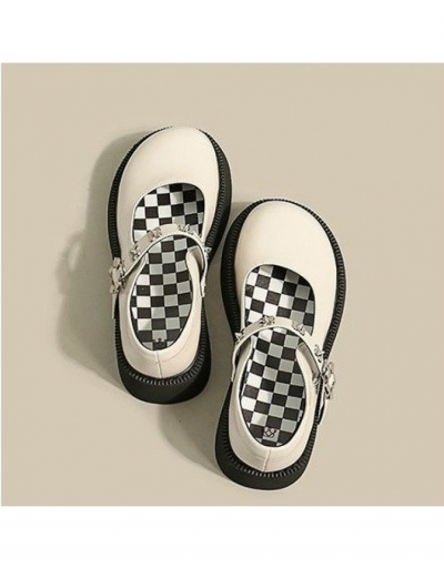 Replica Round Toe Flower Patchwork Cute Flats 4.5cm) #798269 $36.83 USD for Wholesale