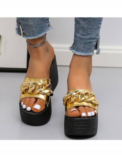  Women's New Chain Wedge Slippers #798270 $18.98 USD, Wholesale Fashion Slippers