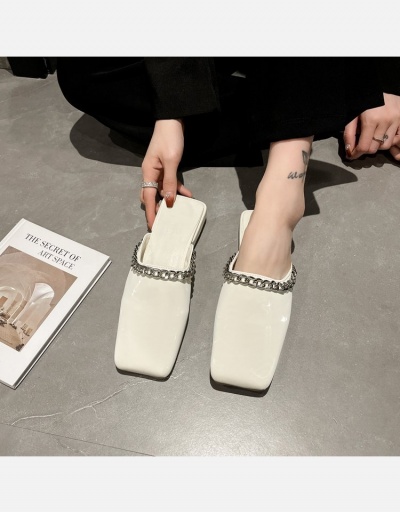 Replica Casual Chain Patch Square Toe Flats For Women #798280 $24.38 USD for Wholesale