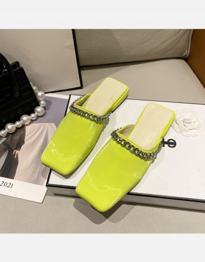 Replica Casual Chain Patch Square Toe Flats For Women #798280 $24.38 USD for Wholesale