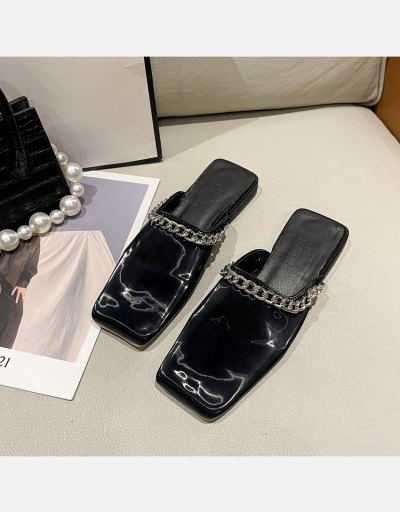 Replica Casual Chain Patch Square Toe Flats For Women #798280 $24.38 USD for Wholesale