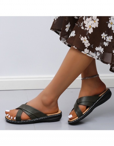 Replica  Casual Style Peep-Toe Crisscross Slipper #798281 $21.13 USD for Wholesale