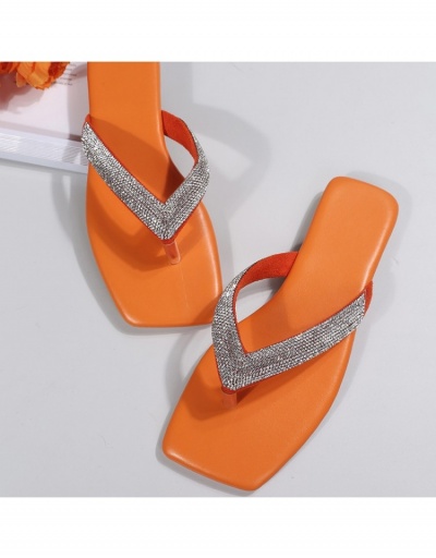 Replica  Women's Fashion Square Toe Rhinestone Slippers #798285 $21.63 USD for Wholesale