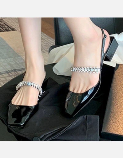 Replica  Leisure Time Sequins Square Toe Women Sandals #798288 $50.96 USD for Wholesale