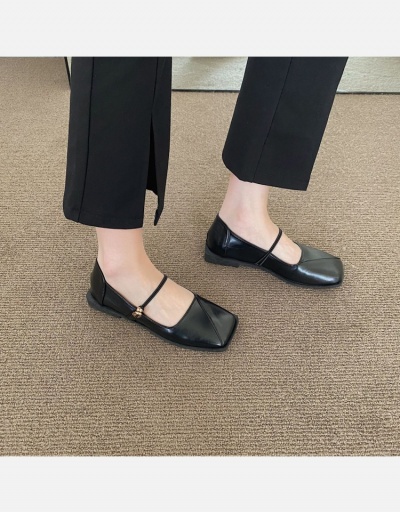 Replica Latest Soft Solid Low Heel Square Toe Flat Sandals #798290 $22.52 USD for Wholesale