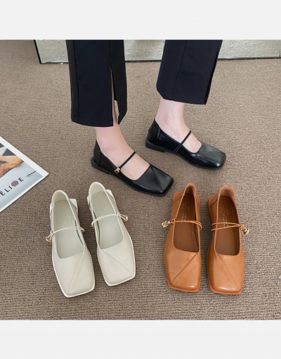 Replica Latest Soft Solid Low Heel Square Toe Flat Sandals #798290 $22.52 USD for Wholesale