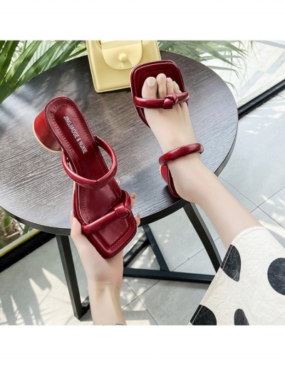 Replica  French PU Pure Color Women's Heels Slippers #798294 $24.57 USD for Wholesale