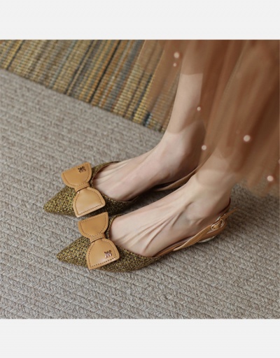 Replica Temperament Bow Pointed Toe Flats For Women #798295 $25.48 USD for Wholesale