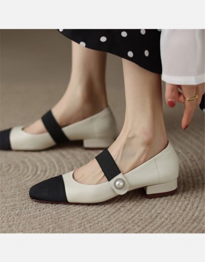 Contrast Color Design Square Toe Flats #798297 $24.38 USD, Wholesale Fashion Flats