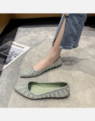  Rhinestone Pearl Summer Pointed Flat Shoes #798309 $23.07 USD, Wholesale Fashion Flats