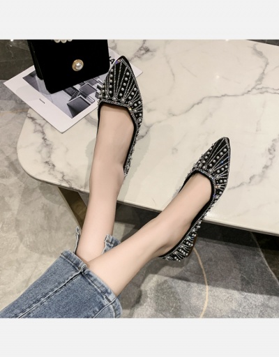 Replica  Rhinestone Pearl Summer Pointed Flat Shoes #798309 $23.07 USD for Wholesale