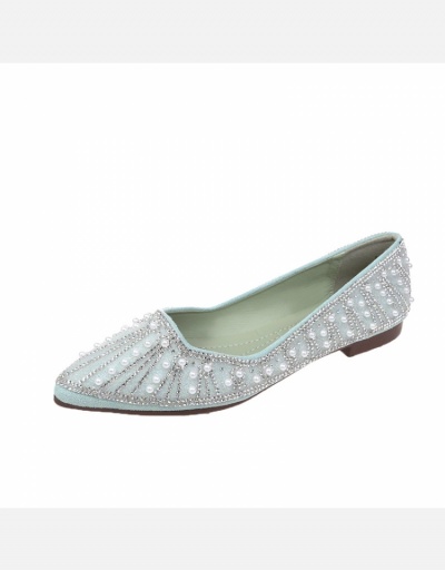 Replica  Rhinestone Pearl Summer Pointed Flat Shoes #798309 $23.07 USD for Wholesale