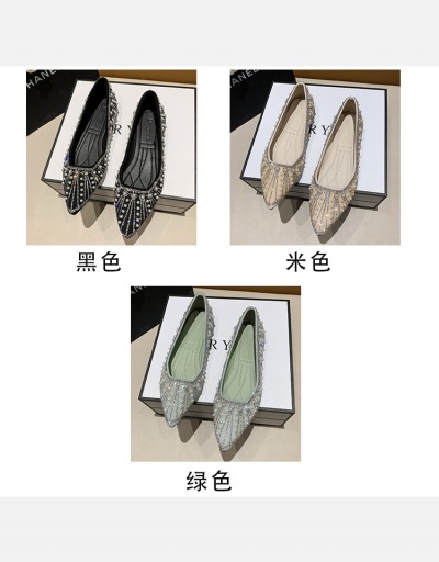 Replica  Rhinestone Pearl Summer Pointed Flat Shoes #798309 $23.07 USD for Wholesale