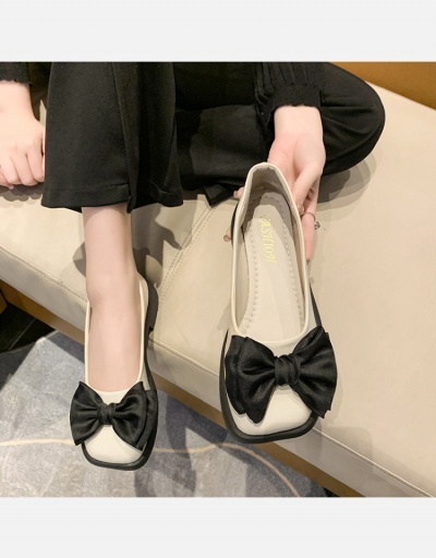  Bow Pure Color Casual Square-toe Flats #798311 $20.02 USD, Wholesale Fashion Flats