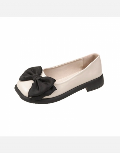 Replica  Bow Pure Color Casual Square-toe Flats #798311 $20.02 USD for Wholesale