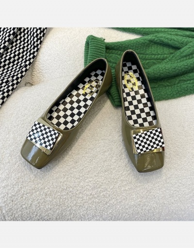 Korean Style Retro Grid Flats Shoes For Women #798315 $26.07 USD, Wholesale Fashion Flats