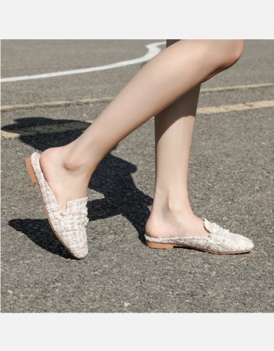 Faux Pearl Decor Closed Toe Cute Flats #798323 $10.85 USD, Wholesale Fashion Flats