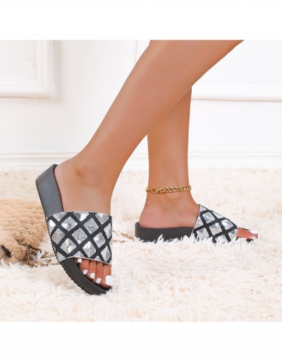 Replica Outdoor Summer Women Sequined Slide Slippers #798336 $20.83 USD for Wholesale