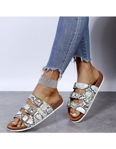 Replica  Summer Snake Print Flat Women's Slippers #798341 $20.60 USD for Wholesale