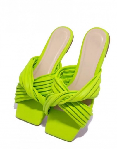 Replica Street Ruched Twist Square Toe Criss Cross Slippers #798345 $17.97 USD for Wholesale