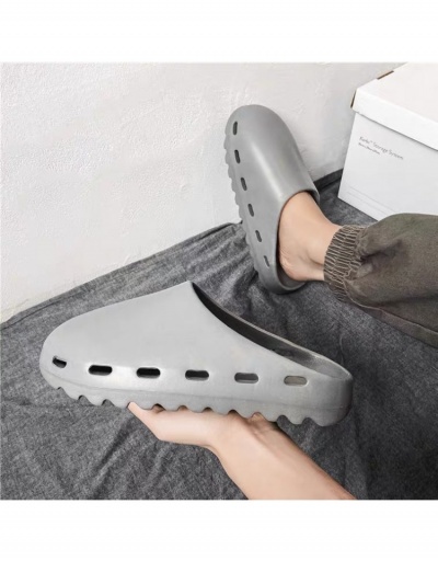 Unisex Solid Hollow Out Summer Outdoor Slippers  #798347 $25.48 USD, Wholesale Fashion Slippers