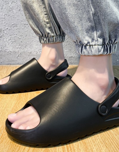 Replica Fashion Stylish Outdoor Black EVA Summer Slippers For Women #798349 $26.49 USD for Wholesale