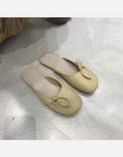 Replica Korean Style Round Toe Bow Mules Shoes #798350 $40.63 USD for Wholesale