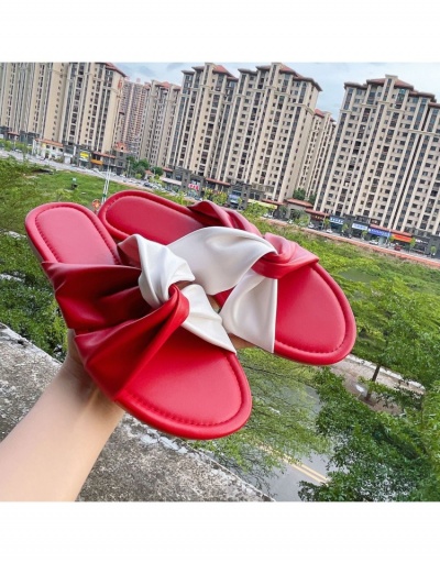 Contrast Color Fashion Flat Slippers  #798351 $18.79 USD, Wholesale Fashion Slippers