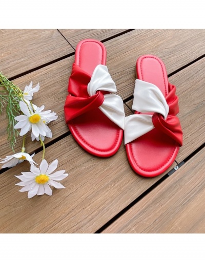 Replica Contrast Color Fashion Flat Slippers  #798351 $18.79 USD for Wholesale