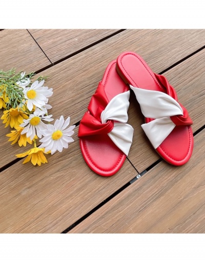 Replica Contrast Color Fashion Flat Slippers  #798351 $18.79 USD for Wholesale