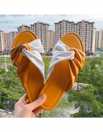 Replica Contrast Color Fashion Flat Slippers  #798351 $18.79 USD for Wholesale