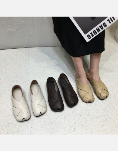 Replica Korean Style Solid Comfortable Flats For Women #798352 $39.42 USD for Wholesale