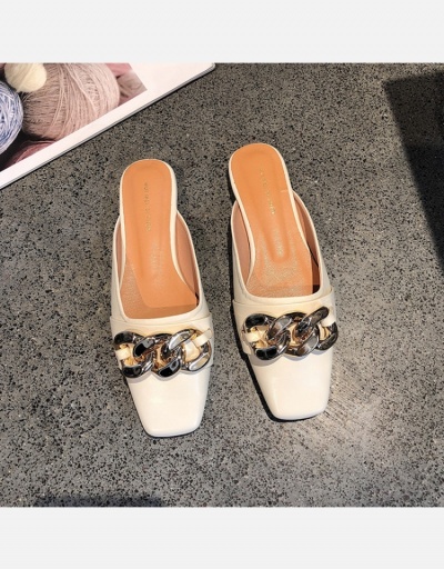 Streetwear Fashion Chain Slip On Flat Slipper Mules #798354 $21.06 USD, Wholesale Fashion Flats