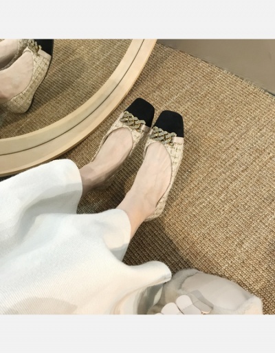 Contrast Color Rhinestone Chain Comfy Flats #798356 $20.28 USD, Wholesale Fashion Flats