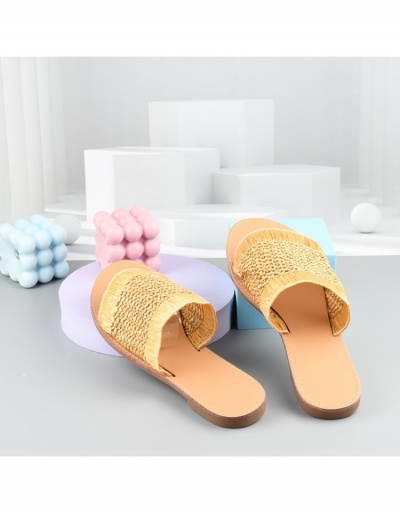 Replica Summer Weave Fashion Flat Slippers #798359 $18.40 USD for Wholesale