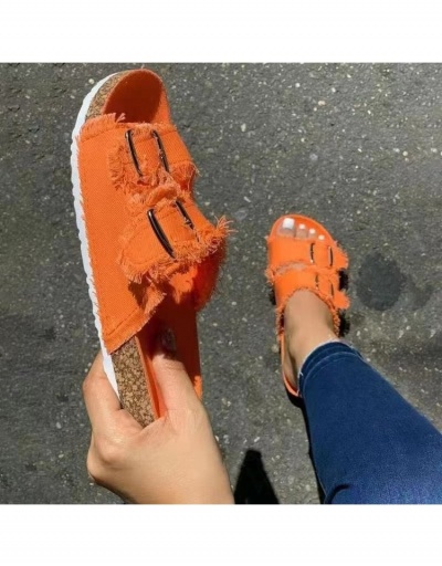  Summer Casual Denim Pure Color Slippers #798372 $17.25 USD, Wholesale Fashion Slippers