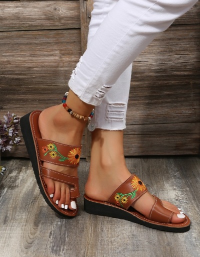 Replica  Summer Ethnic Style Embroidery Slippers #798376 $17.55 USD for Wholesale