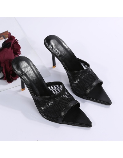 Replica  Summer PU Gauze Hollowed Out Women's High Heels #798388 $22.43 USD for Wholesale