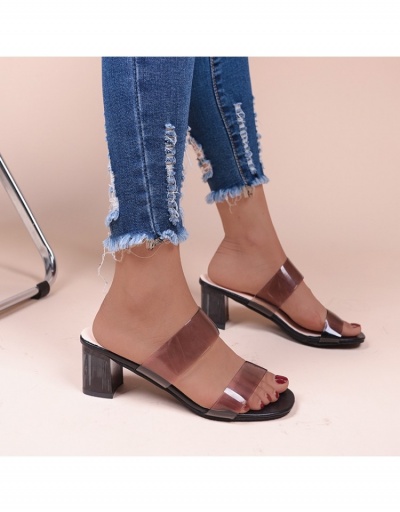  Transparent Strap Chunky Summer Heeled Slippers  #798394 $21.06 USD, Wholesale Fashion Heels