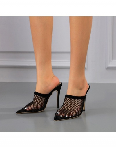 Sexy Black Hollowed Out Slip On Heels #798399 $43.68 USD, Wholesale Fashion Heels