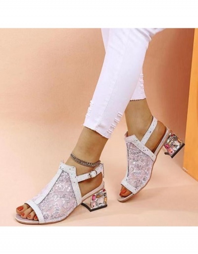 Women Peep-Toe Chunky Ankle Strap Heels  #798403 $24.90 USD, Wholesale Fashion Heels