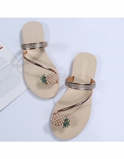 Replica Casual Fashion Rhinestone Metal Hollow Out Slippers  #798406 $18.18 USD for Wholesale