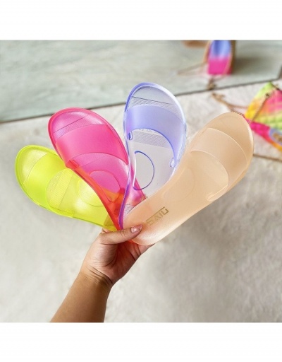 Replica Euro Style  Transparent Solid Color Casual Slippers  #798408 $12.30 USD for Wholesale