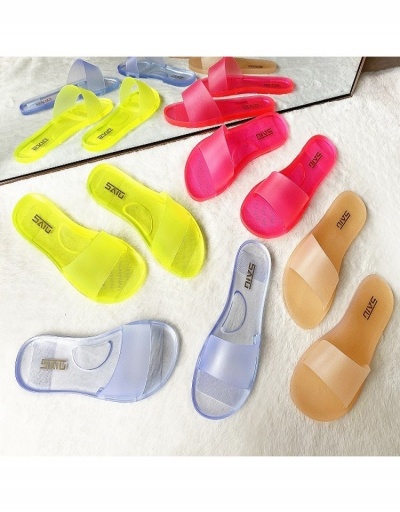 Replica Euro Style  Transparent Solid Color Casual Slippers  #798408 $12.30 USD for Wholesale